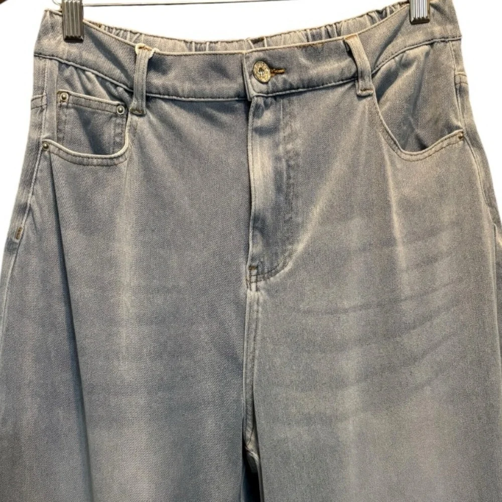 NWT Elleven Jeans Light Blue Loose Fit Straight Leg High Waisted Womens Large - Picture 4 of 16